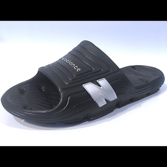 Men’s New Balance Float Slides Sandals Black New - Picture 2 of 6